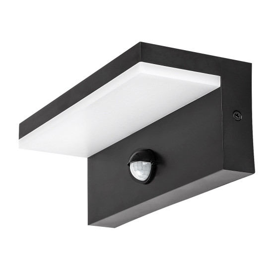 Rábalux Zaragoza fekete mozgásérzékelős LED kültéri fali lámpa (RAB-77115) LED 1 izzós IP54