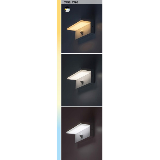 Rábalux Zaragoza fehér mozgásérzékelős LED kültéri fali lámpa (RAB-77116) LED 1 izzós IP54