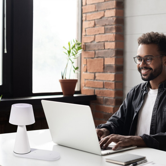 Rábalux Zavier fehér hordozható LED asztali lámpa (RAB-74214) LED 1 izzós IP20