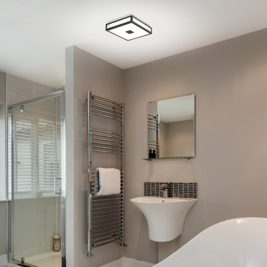 Rábalux Zoya fekete fürdőszobai LED mennyezeti lámpa (RAB-75033) LED 1 izzós IP44