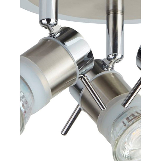 Searchlight Aries króm-ezüst fürdőszobai mennyezeti spotlámpa (SL-7443CC-LED) GU10 3 izzós IP44