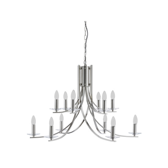 Searchlight ASCONA ezüst csillár (SL-41612-12SS) E14 12 izzós