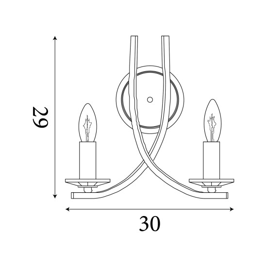 Searchlight Ascona sárgaréz falikar (SL-4162-2SB) E14 2 izzós IP20