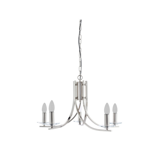 Searchlight ASCONA ezüst csillár (SL-4165-5SS) E14 5 izzós