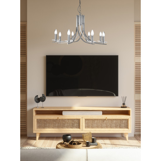 Searchlight ASCONA ezüst csillár (SL-4168-8SS) E14 8 izzós