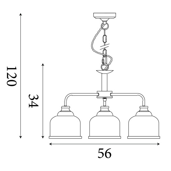 Searchlight BISTRO II ezüst csillár (SL-1683-3SS) E27 3 izzós