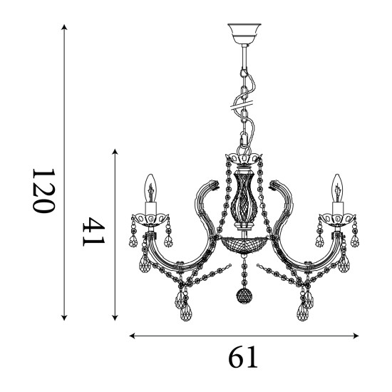 Searchlight Marie Therese ezüst csillár (SL-399-8) E14 8 izzós