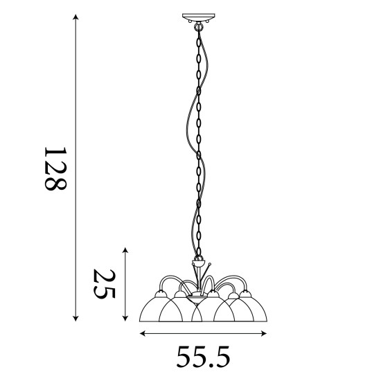 Searchlight MILANESE sárgaréz csillár (SL-1135-5AB) E14 5 izzós