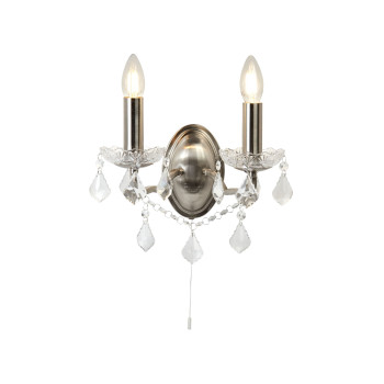 Searchlight Paris ezüst-átlátszó falikar (SL-8732-2SS) E14 2 izzós IP20