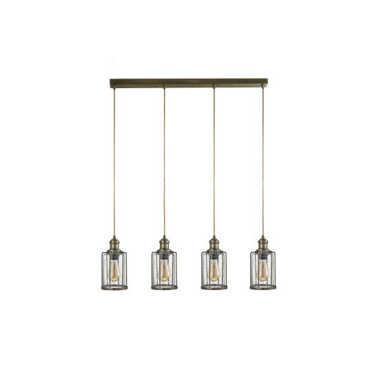 Searchlight Pipes bronz-átlátszó függesztett lámpa (SL-1164-4AB) E27 4 izzós IP20