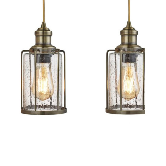 Searchlight Pipes bronz-átlátszó függesztett lámpa (SL-1164-4AB) E27 4 izzós IP20