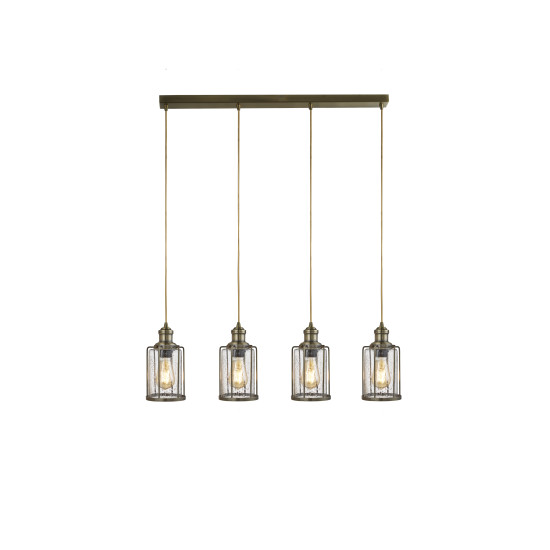 Searchlight Pipes bronz-átlátszó függesztett lámpa (SL-1164-4AB) E27 4 izzós IP20