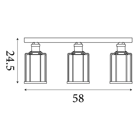 Searchlight Pipes sárgaréz mennyezeti lámpa (SL-1263-3AB) E27 3 izzós IP20