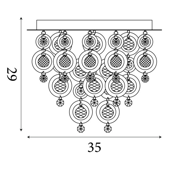 Searchlight Polaris króm mennyezeti lámpa (SL-0573-3CC) E14 3 izzós IP20