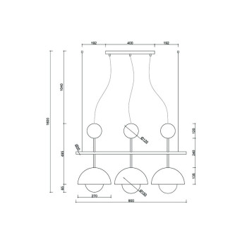 UMMO Lighting Kello  fehér függesztett lámpa (UMM-KEB311P0) G9 3 izzós IP20