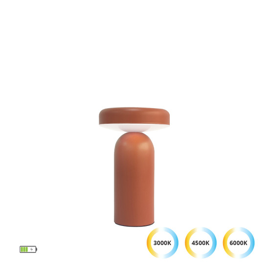 Viokef Komo terrakotta hordozható LED asztali lámpa (VIO-4350400) LED 1 izzós IP20