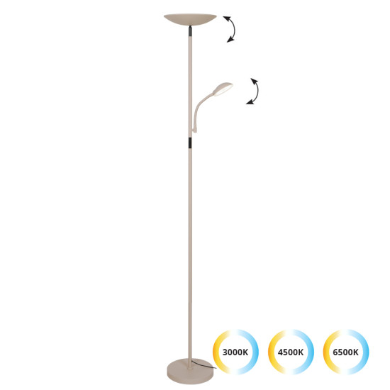 Viokef Nora bézs LED állólámpa olvasókarral (VIO-4351800) LED 1 izzós IP20