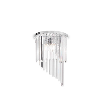 Ideal Lux Carlton króm-átlátszó fali lámpa (IDE-168913) E14 3 izzós IP20