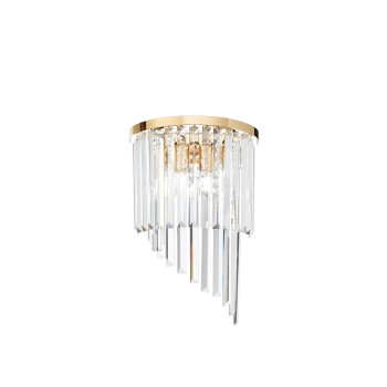 Ideal Lux Carlton arany-átlátszó fali lámpa (IDE-213491) E14 3 izzós IP20