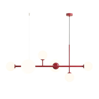 Aldex Dione piros-fehér függesztett lámpa (ALD-1092K15) E14 / E27 6 izzós IP20