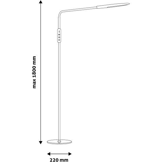 Avide Remo fekete LED állólámpa (ABLFL-9W-REMO-B) LED 1 izzós IP20