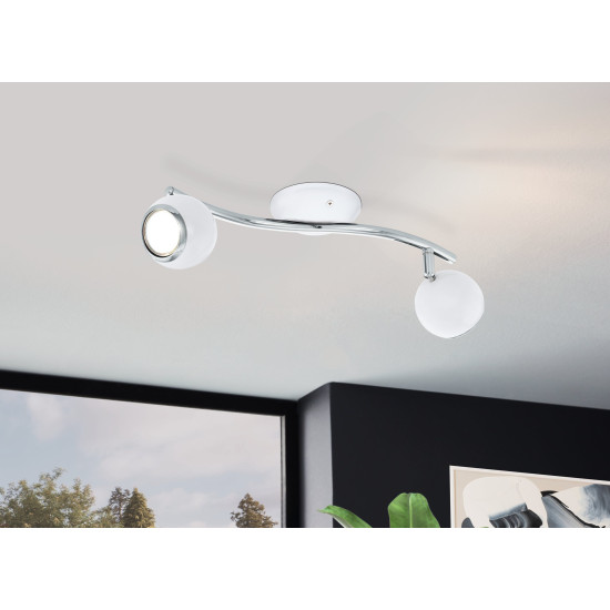 EGLO BIMEDA fehér - króm LED spot lámpa (EG-31002) GU10 2 izzós IP20