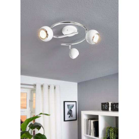 EGLO BIMEDA fehér - króm LED spot lámpa (EG-31003) GU10 3 izzós IP20