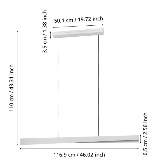 Eglo Bolognano-Z szürke LED függesztett lámpa (EG-901833) LED 1 izzós IP20