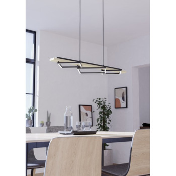 Eglo Boyal fekete-natúr LED függesztett lámpa (EG-901927) LED 3 izzós IP20