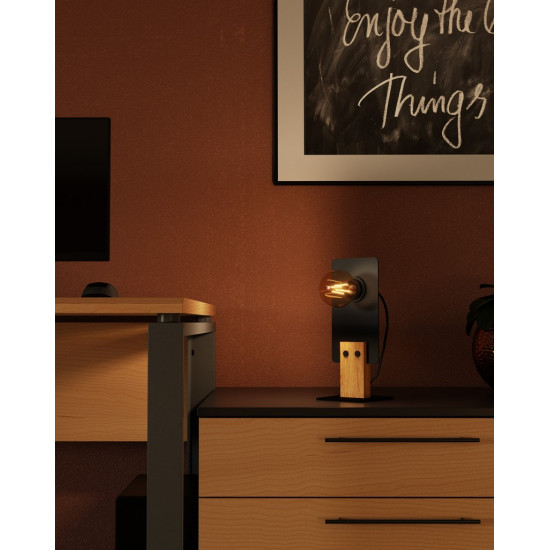 EGLO BRAMERTON fekete-barna asztali lámpa (EG-43754) E27 1 izzós IP20