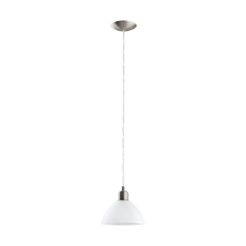 EGLO BRENDA mattnikkel-fehér függesztett lámpa (EG-87054) E27 1 izzós IP20