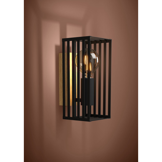 Eglo Cidraz fekete-barna fali lámpa (EG-390165) E27 1 izzós IP20