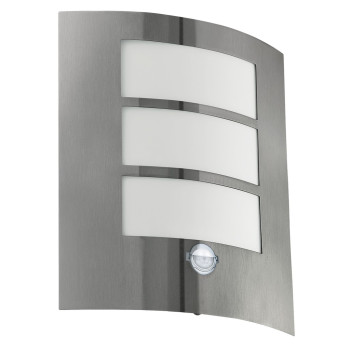 Eglo City króm-fehér mozgásérzékelős kültéri fali lámpa (EG-88142) E27 1 izzós IP44