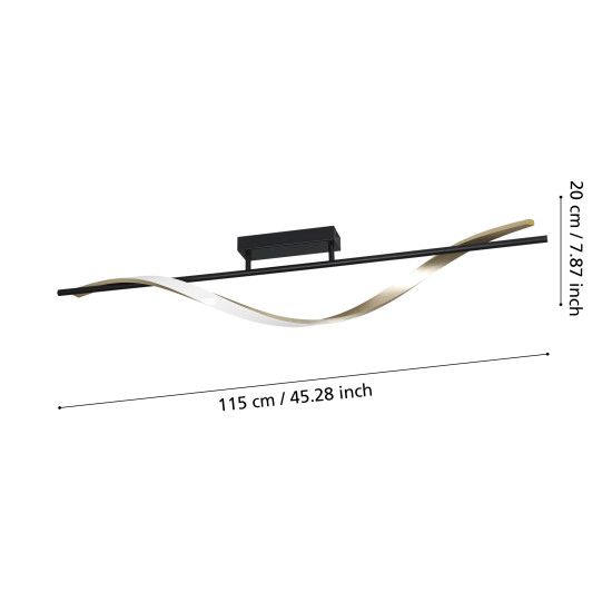 Eglo Conaprato fekete-sárgaréz LED mennyezeti lámpa (EG-902134) LED 1 izzós IP20