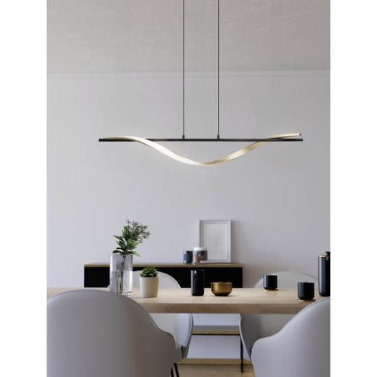 Eglo Conaprato fekete-sárgaréz LED függesztett lámpa (EG-902135) LED 1 izzós IP20