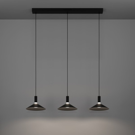Eglo Conomavilla-Z fekete LED függesztett lámpa (EG-902184) LED 3 izzós IP20