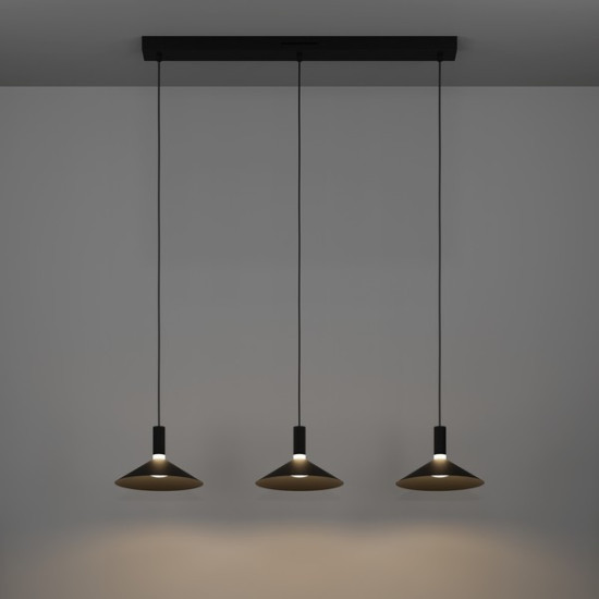 Eglo Conomavilla-Z fekete LED függesztett lámpa (EG-902184) LED 3 izzós IP20