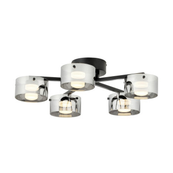 Eglo Copillos fekete-átlátszó LED mennyezeti lámpa (EG-39874) LED 5 izzós IP20