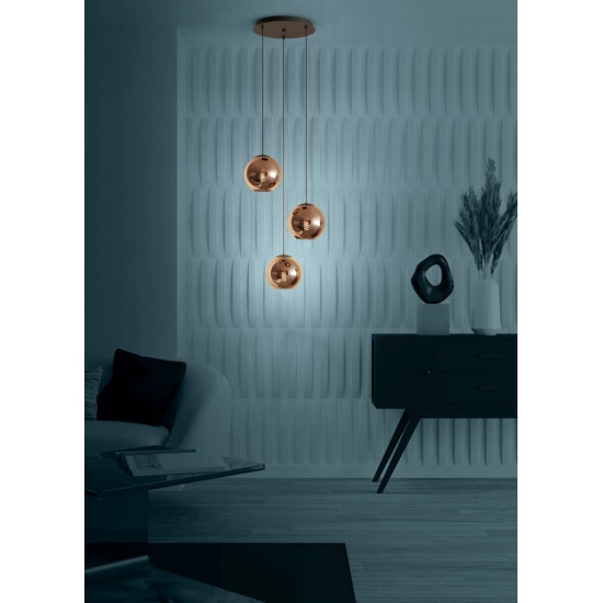 Eglo Cordoba fekete-vörösréz függesztett lámpa (EG-390094) E27 3 izzós IP20