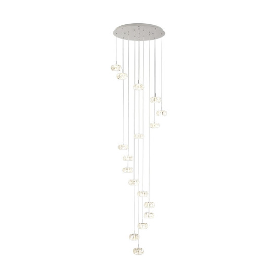 Eglo Corliano 1 króm-átlátszó LED függesztett lámpa (EG-39546) LED 17 izzós IP20