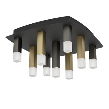 Eglo Estanterios fekete-barna LED mennyezeti lámpa (EG-39905) LED 9 izzós IP20
