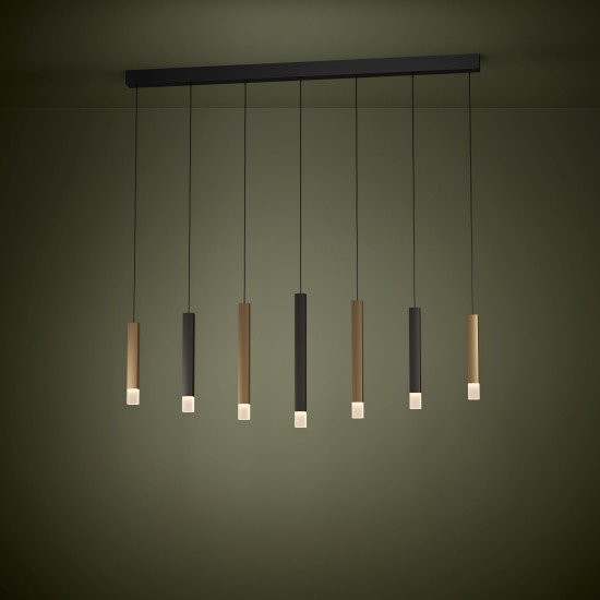 Eglo Estanterios fekete-barna LED függesztett lámpa (EG-39906) LED 7 izzós IP20