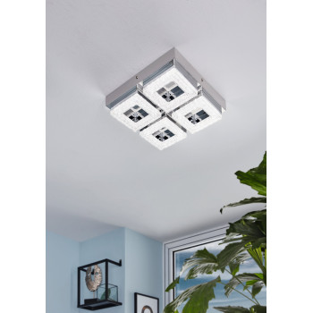 EGLO FRADELO króm-króm-átlátszó LED fali lámpa/mennyezeti lámpa (EG-95657) LED 4 izzós IP20