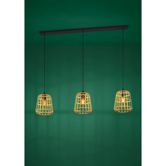 Eglo Montezuelo barna-fekete függesztett lámpa (EG-390153) E27 3 izzós IP20