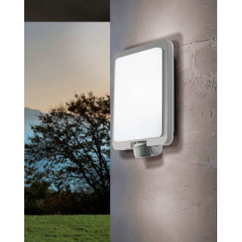 Eglo Mussotto króm-fehér mozgásérzékelős kültéri fali lámpa (EG-97218) E27 1 izzós IP44
