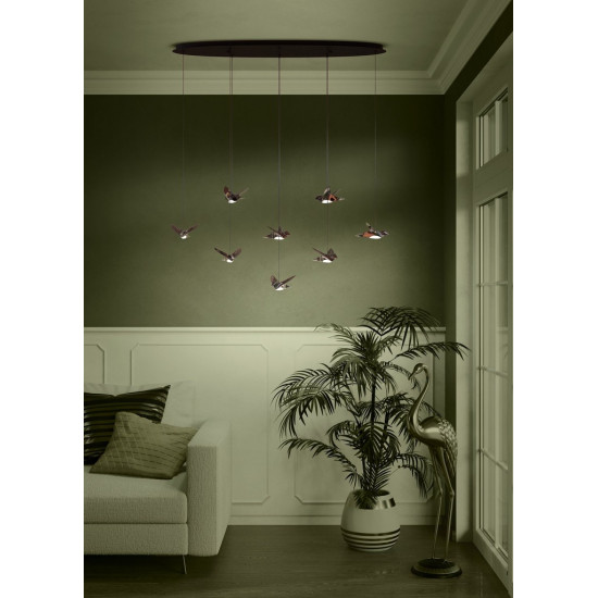 Eglo Paratebueno fekete LED függesztett lámpa (EG-390055) LED 8 izzós IP20