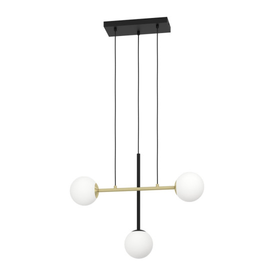 Eglo Paz fehér-sárgaréz függesztett lámpa (EG-390177) E14 3 izzós IP20