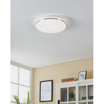 EGLO PINETTO fehér - króm LED fali lámpa/mennyezeti lámpa (EG-900365) LED 1 izzós IP44