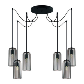 Eglo Roccamena fekete-réz függesztett lámpa (EG-49643) E27 6 izzós IP20