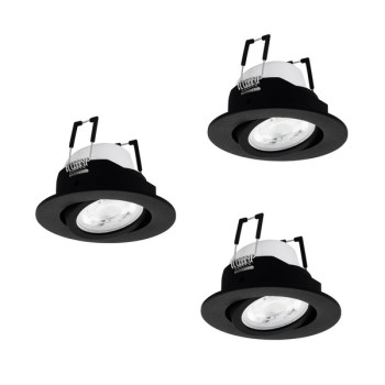Eglo Saliceto-Z fekete LED mennyezetbe építhető lámpa szett (EG-902287) LED 3 izzós IP20